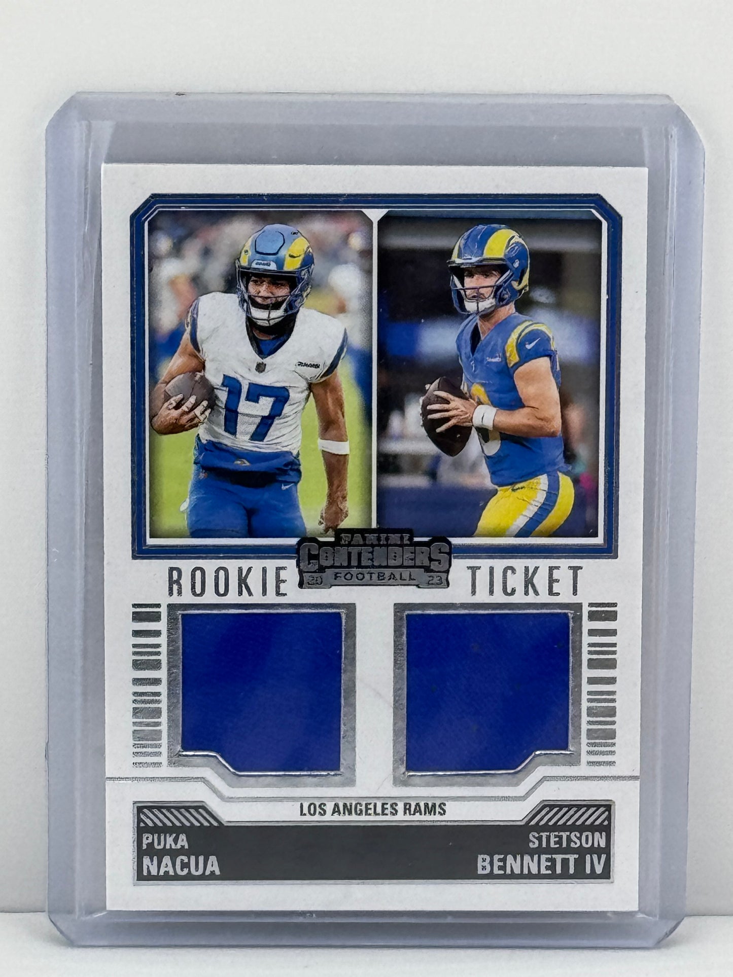 2023 Contenders #DS-11 Puka Nacua Stetson Bennett IV Rookie Ticket Patch