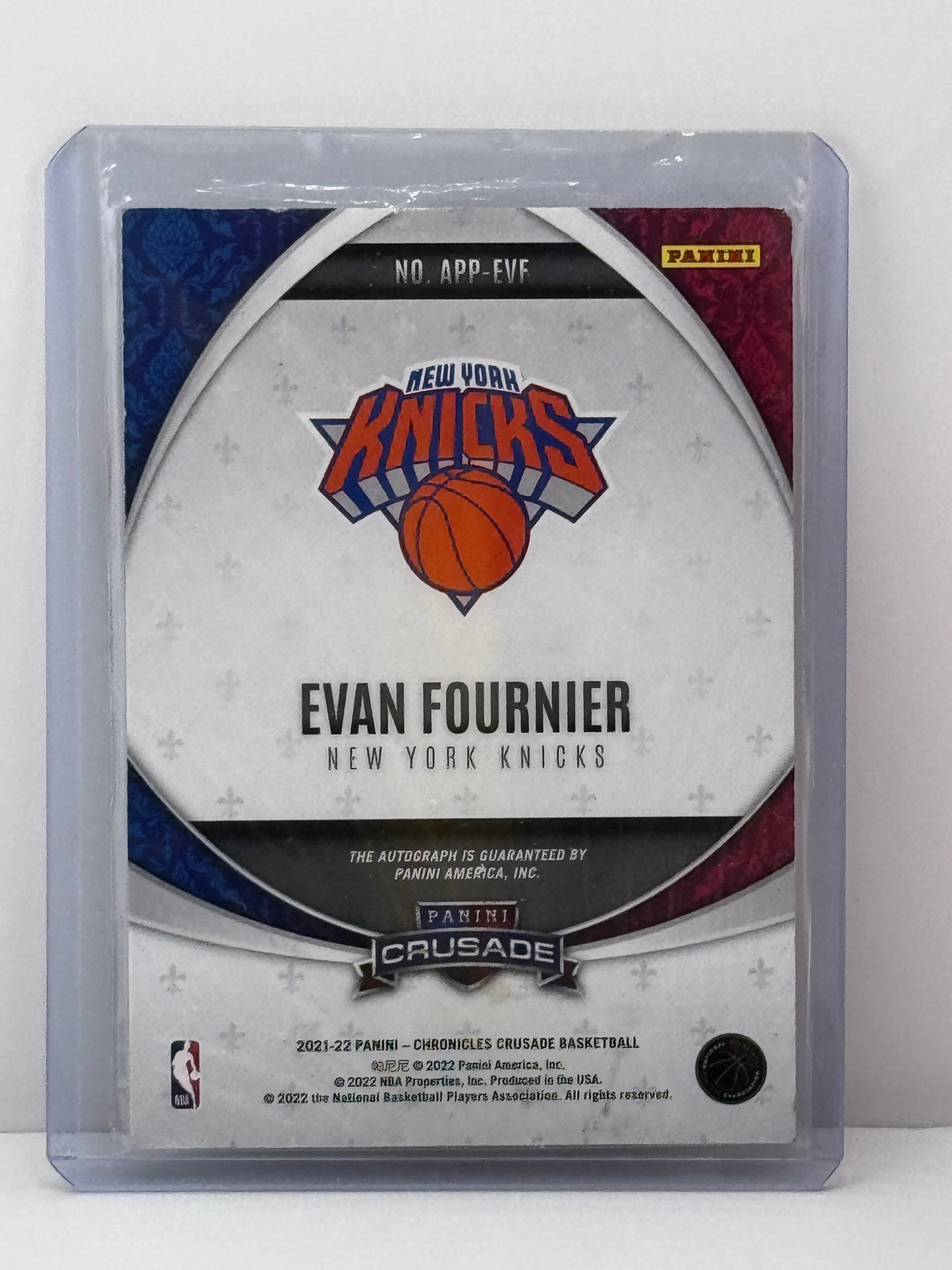 2021-22 Chronicles Crusade #APP-EVF Evan Fournier Apprentice Auto