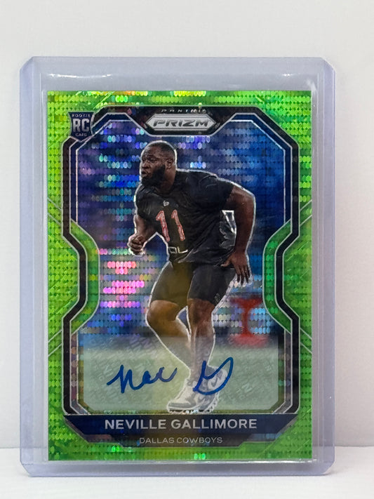2020 Prizm #338 Neville Gallimore Auto RC Neon Green Pulsar