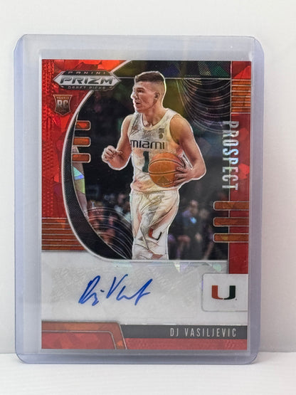 2020 Prizm Draft Picks #PA-DJ DJ Vasiljevic Prospect Autographs Red Cracked Ice RC