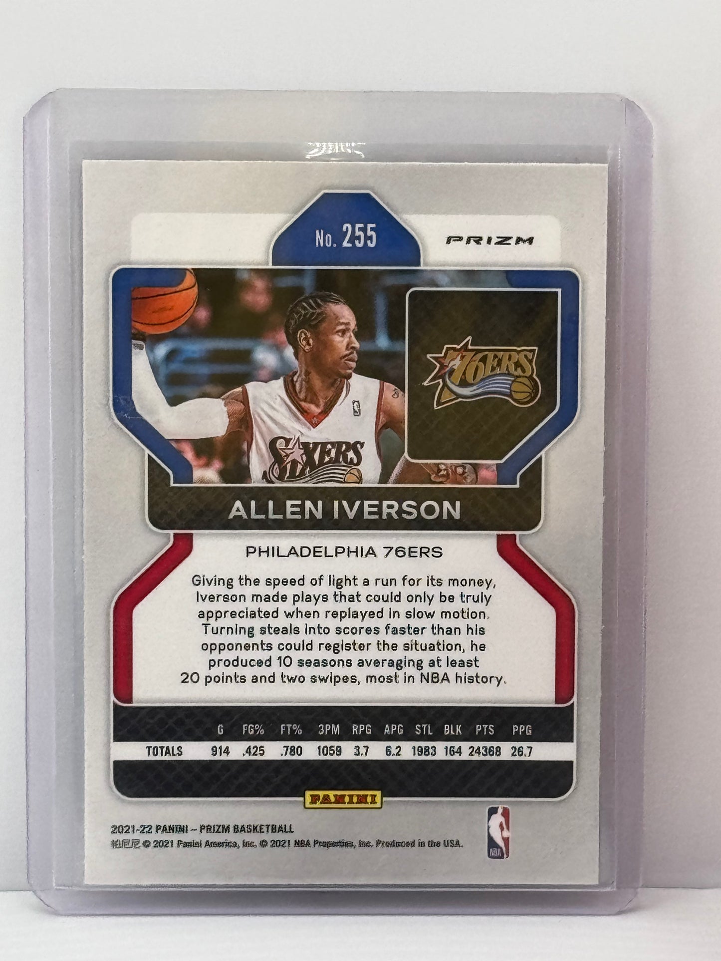 2021-22 Prizm #255 Allen Iverson Red White Blue Prizm