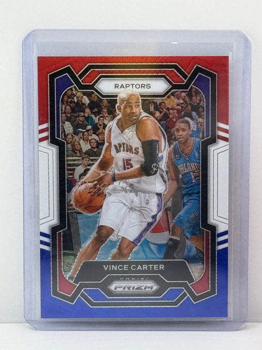 2023-24 Prizm #195 Vince Carter Red White Blue Prizm