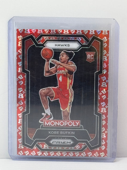 2023-24 Prizm Monopoly #6 Kobe Bufkin Free Parking Red Cracked Ice RC