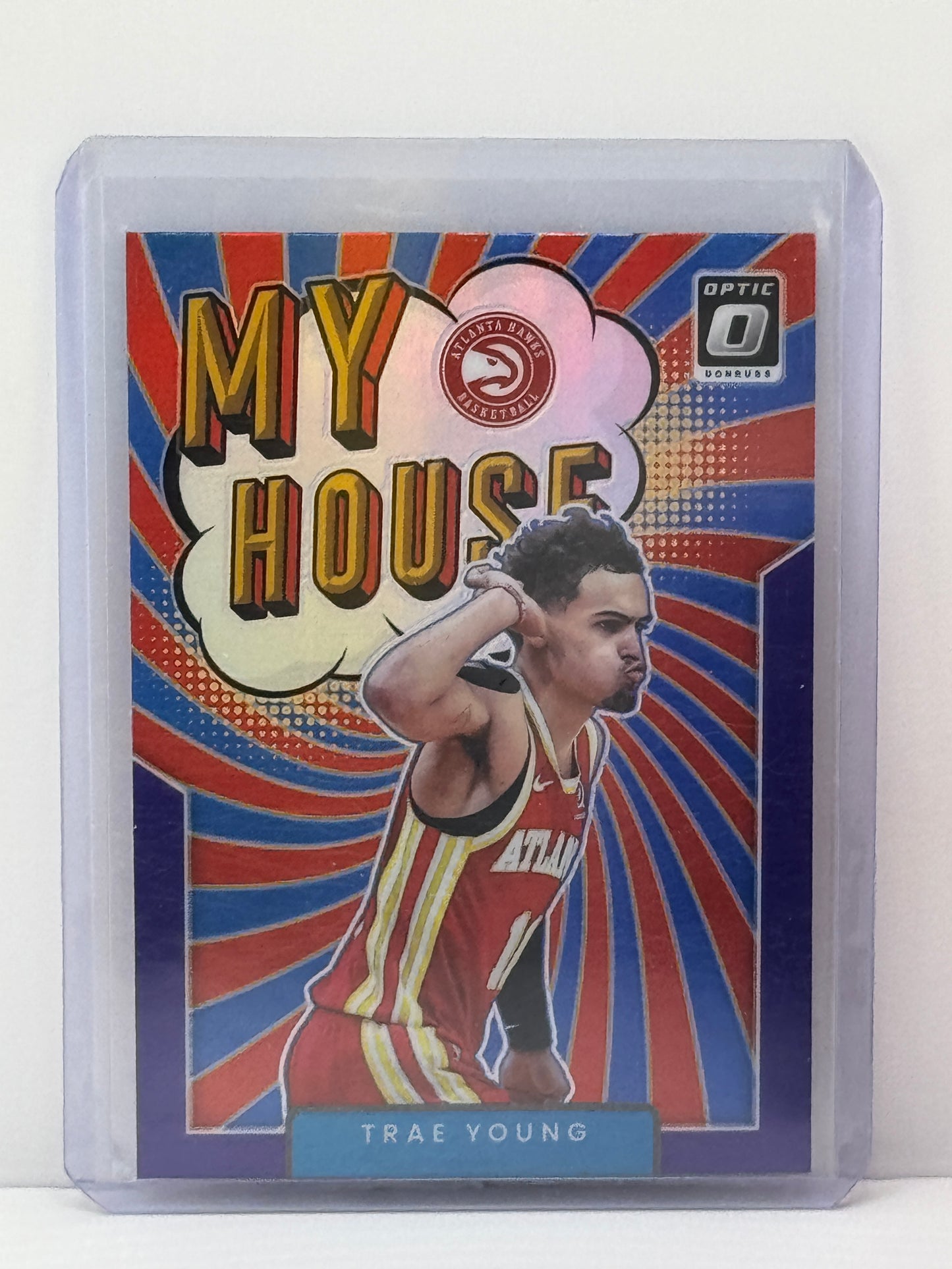 2021-22 Donruss Optic #14 Trae Young My House Purple Holo Prizm