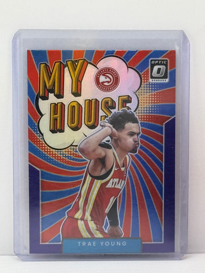2021-22 Donruss Optic #14 Trae Young My House Purple Holo Prizm