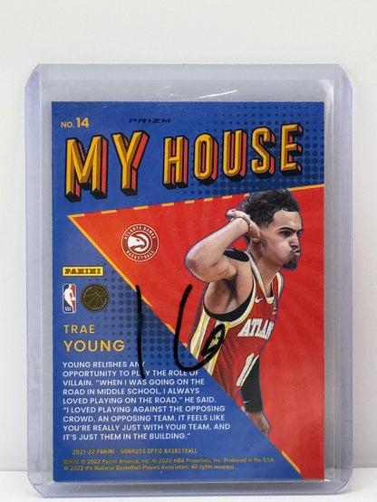2021-22 Donruss Optic #14 Trae Young My House Purple Holo Prizm
