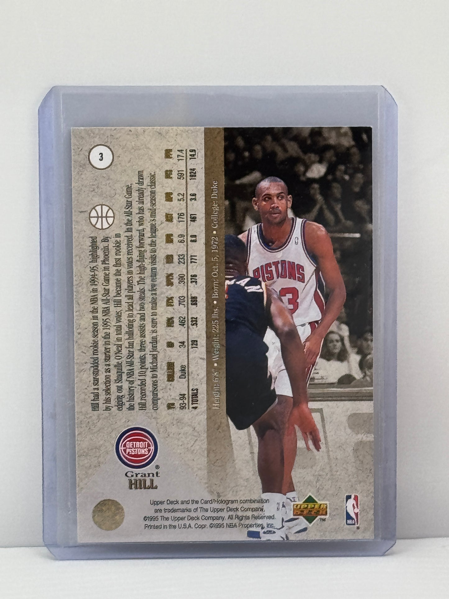 1995 Upper Deck SP #3 Grant Hill Premier Prospects Hologram RC