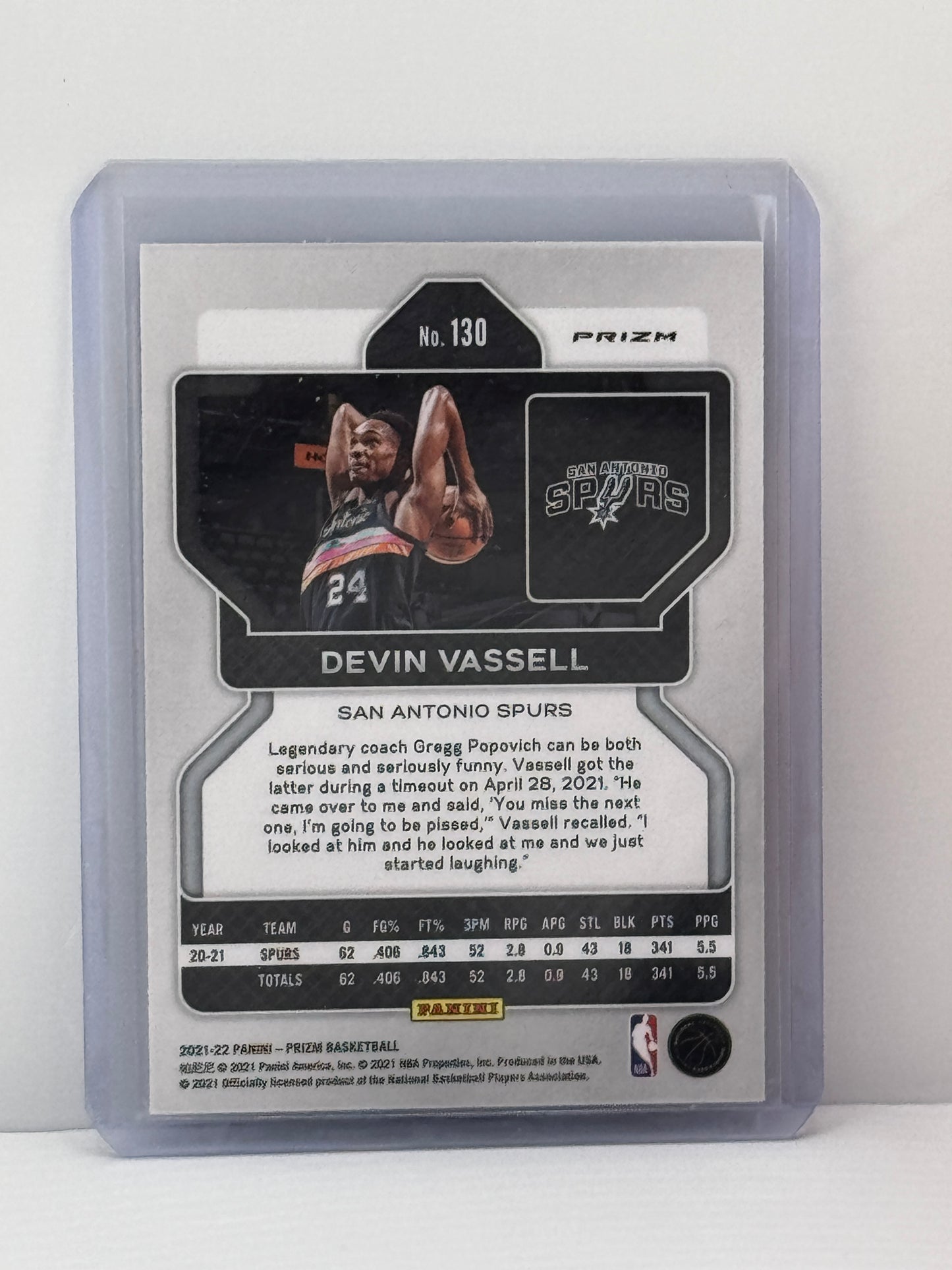2021-22 Prizm #130 Devin Vassell 75 Anniversary Short Print Prizm Case Hit