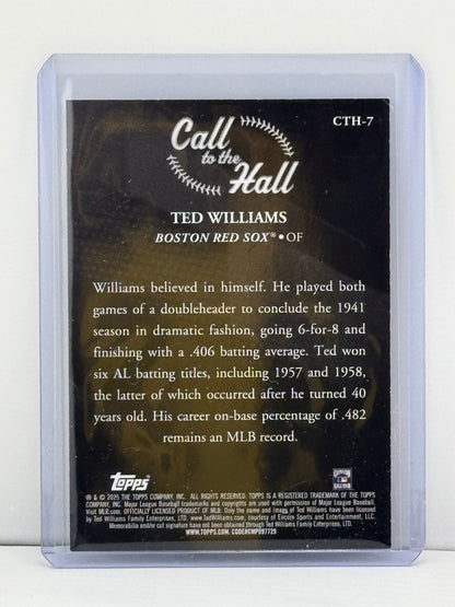 2025 Topps #CTH-7 Ted Williams Call to the Hall