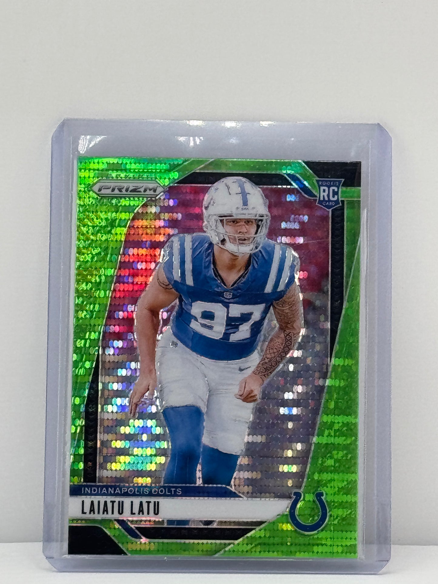 2024 Prizm #366 Laiatu Latu Neon Green Pulsar Prizm