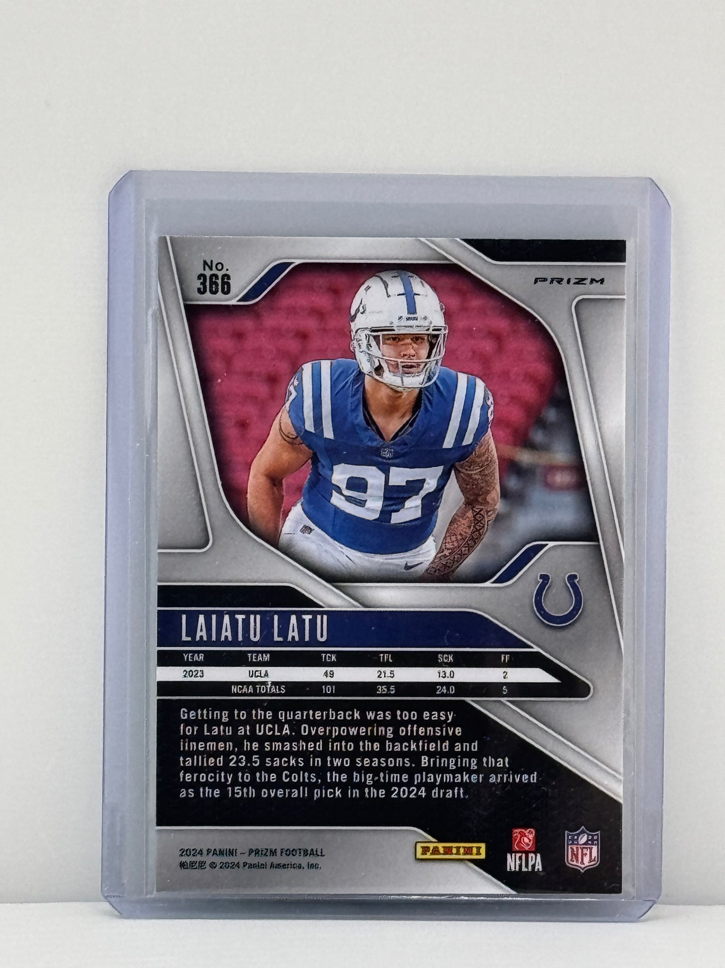 2024 Prizm #366 Laiatu Latu Neon Green Pulsar Prizm