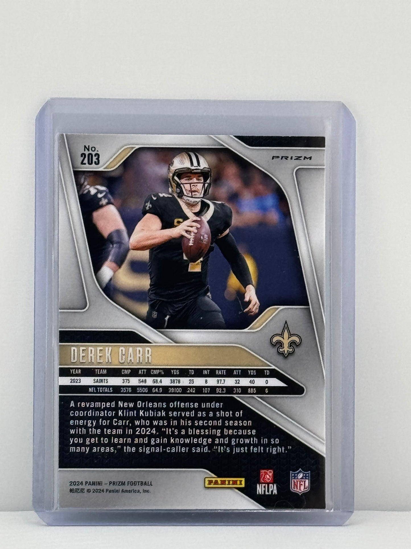 2024 Prizm #203 Derek Carr Green Wave Prizm