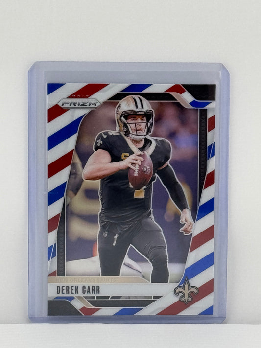 2024 Prizm #203 Derek Carr Red White Blue Prizm New Orleans Saints