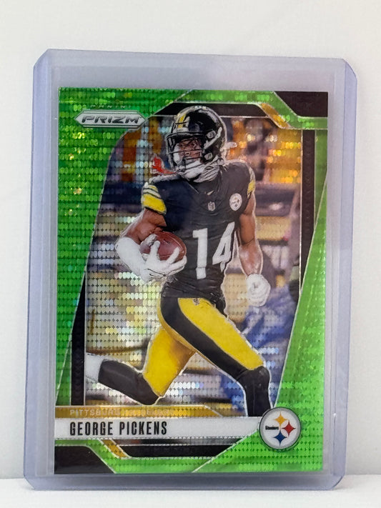 2024 Prizm #243 George Pickens Neon Green Pulsar Prizm Pittsburgh Steelers