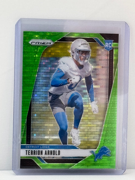 2024 Prizm #389 Terrion Arnold Neon Green Pulsar Prizm Detroit Lions