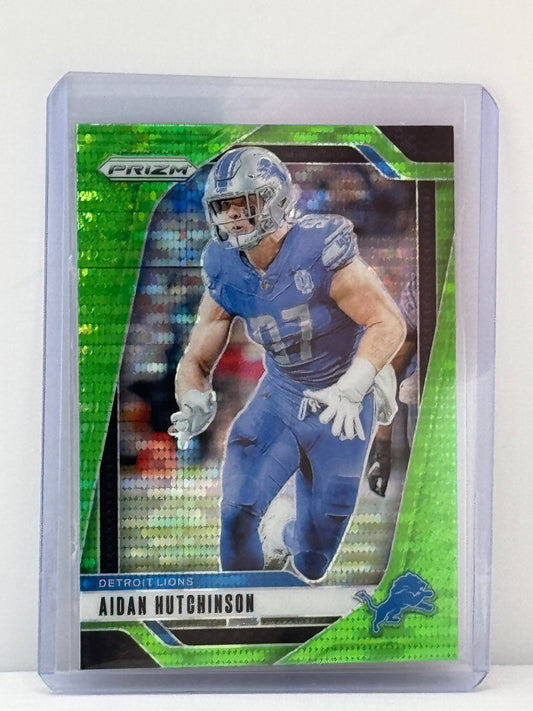 2024 Prizm #97 Aidan Hutchinson Neon Green Pulsar Prizm Detroit Lions