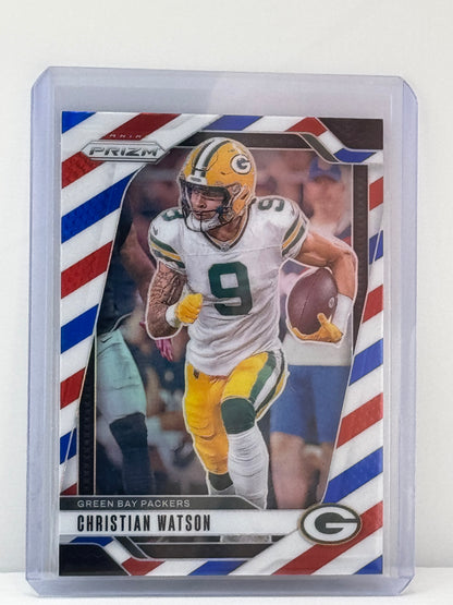 2024 Prizm #103 Christian Watson Red White Blue Prizm