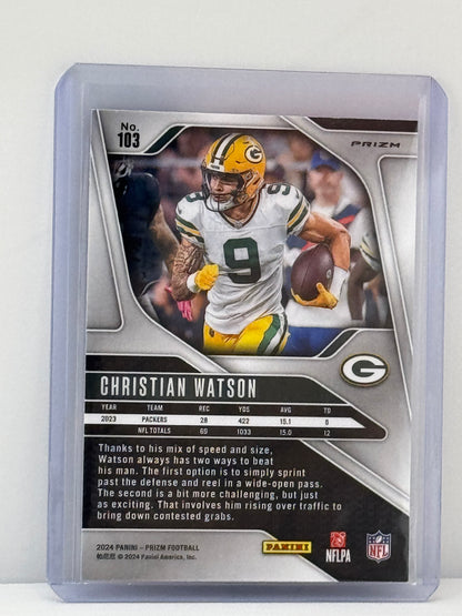 2024 Prizm #103 Christian Watson Red White Blue Prizm