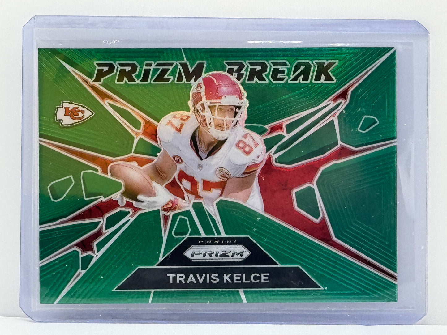 2024 Prizm #1 Travis Kelce Prizm Break Green Prizm