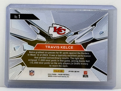 2024 Prizm #1 Travis Kelce Prizm Break Green Wave Prizm