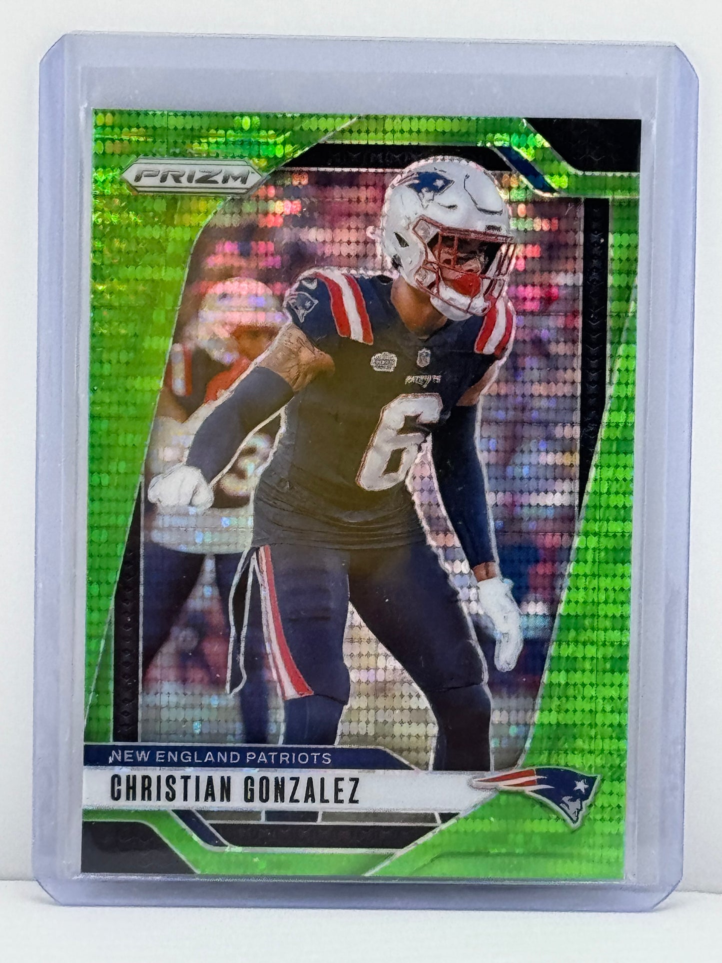 2024 Prizm #198 Christian Gonzalez Neon Green Pulsar Prizm