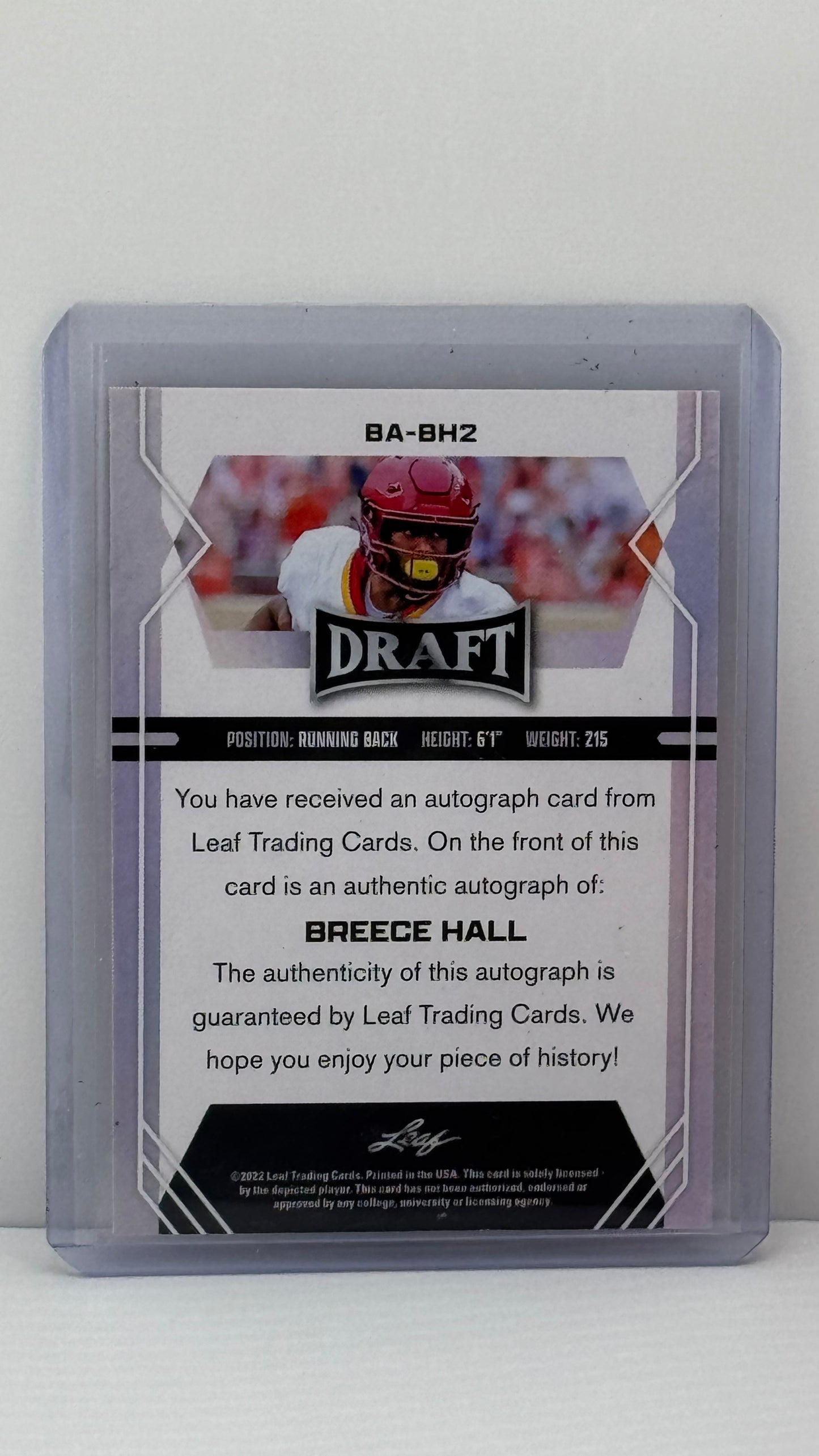 2022 Leaf Draft #BA-BH2 Breece Hall XRC Auto New York Jets