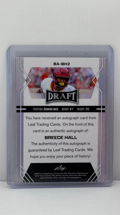 2022 Leaf Draft #BA-BH2 Breece Hall XRC Auto New York Jets