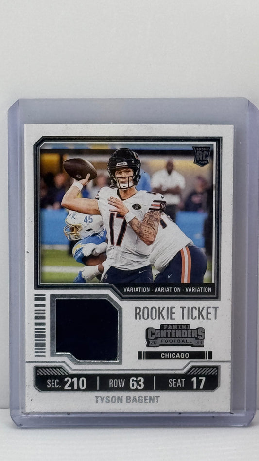 2023 Panini Contenders #TS34V Tyson Bagent Rookie Ticket Patch Chicago Bears