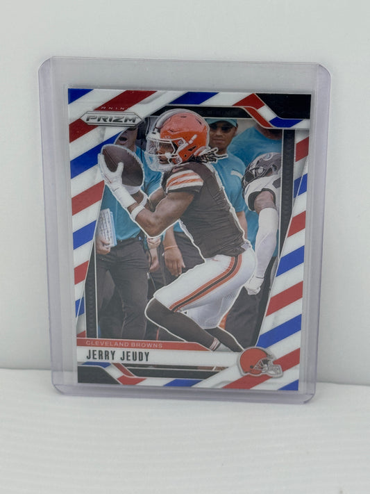 2024 Panini Prizm #67 Jerry Jeudy Red White Blue Cleveland Browns