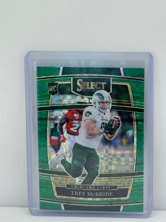 2022 Panini Select Draft Picks #96 Trey McBride Green Checker RC Arizona Cardinals