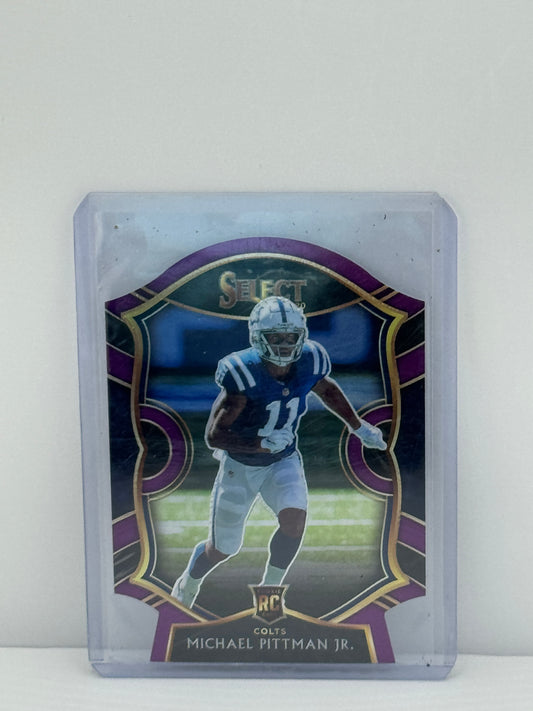 2020 Panini Select #62 Michael Pittman Jr Purple Die-Cut Prizm RC Indianapolis Colts