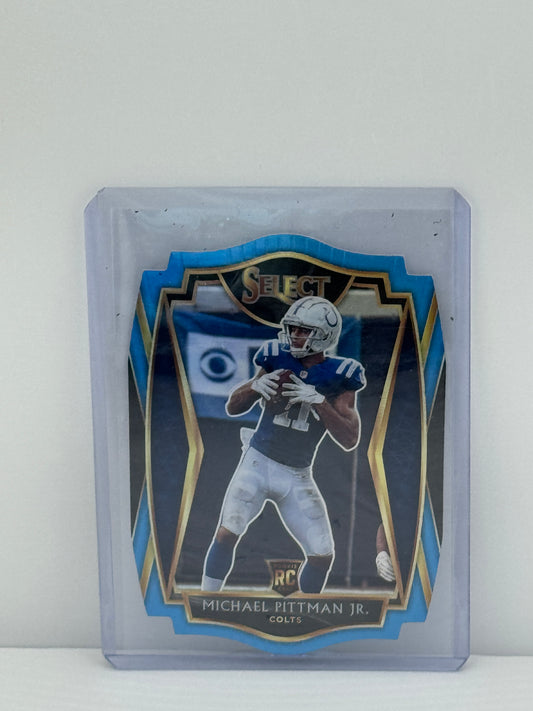 2020 Panini Select #162 Michael Pittman Jr Light Blue Die-Cut Prizm Rookie Indianapolis Colts