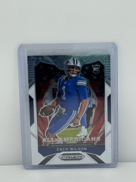 2021 Panini Prizm Draft Picks #182 Zach Wilson All-Americans RC New York Jets Miami Dolphins