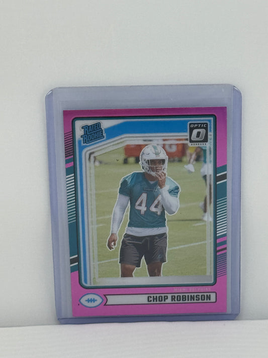 2024 Donruss Optic Preview #351 Chop Robinson Pink RC Miami Dolphins