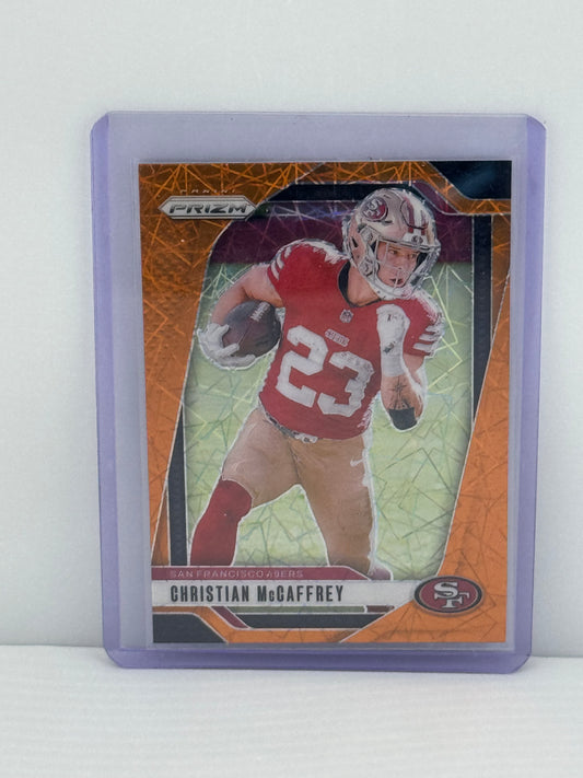 2024 Panini Prizm #250 Christian McCaffrey Orange Lazer San Francisco 49ers