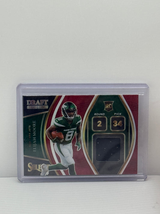 2021 Panini Select #DS-EMO Elijah Moore Draft Selections Patch Prizm RC New York Jets