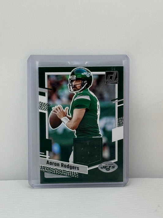 2023 Donruss #DTH-AROD Aaron Rodgers Threads Patch New York Jets