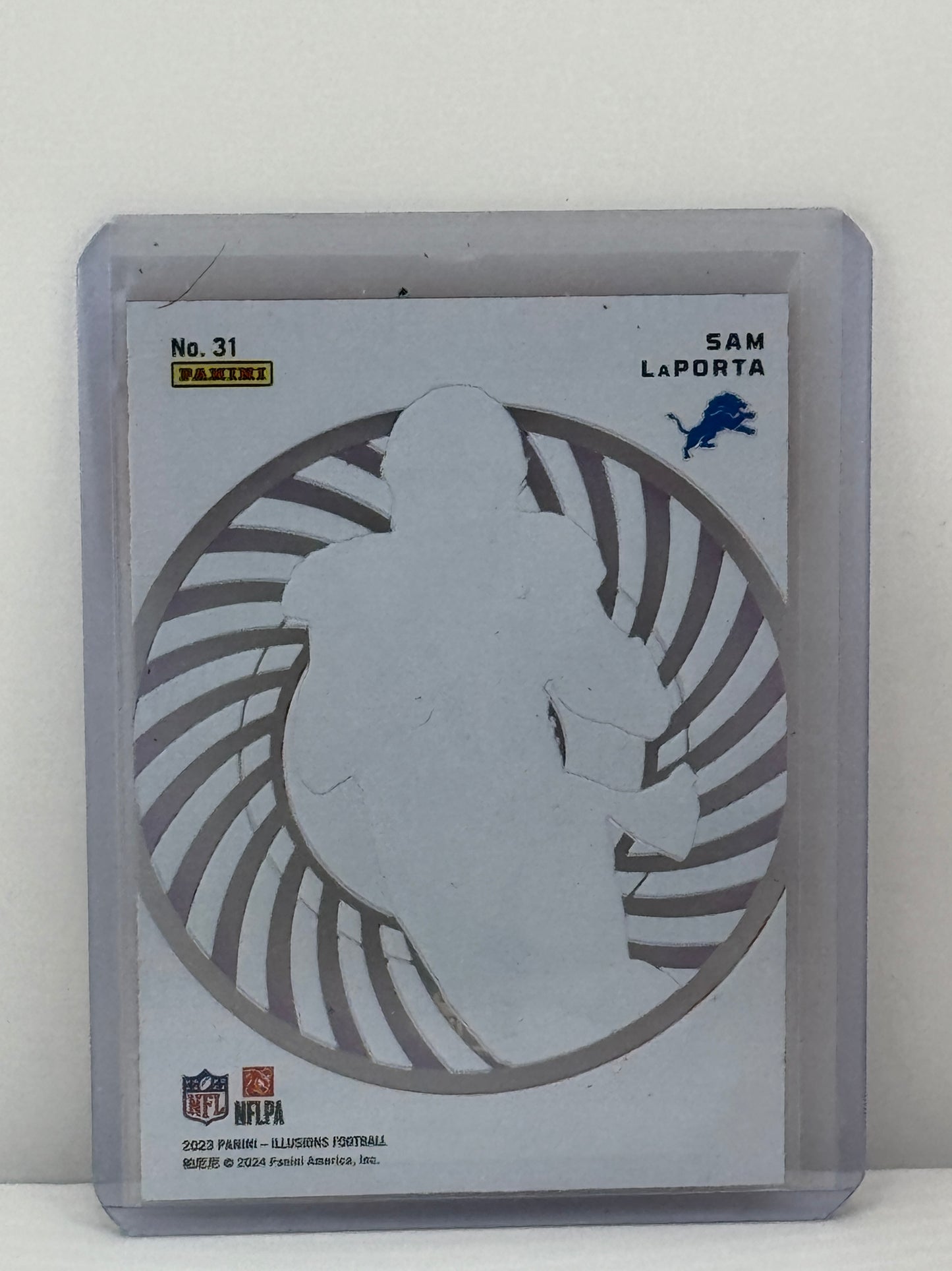 2023 Panini Illusions #31 Sam LaPorta Mystique Orange RC Detroit Lions