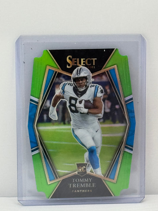 2021 Panini Select #193 Tommy Tremble Green Blue Die-Cut 330/349 RC Carolina Panthers