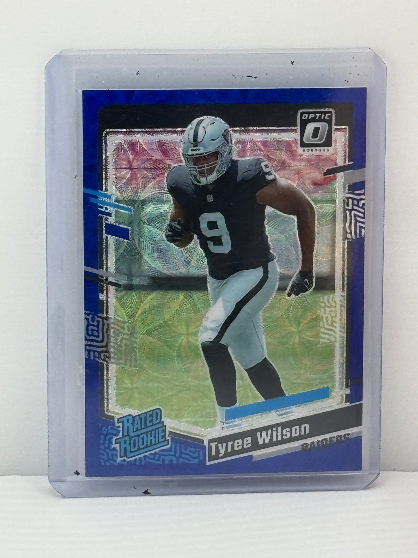 2023 Donruss Optic #262 Tyree Wilson Blue Scope RC Las Vegas Raiders