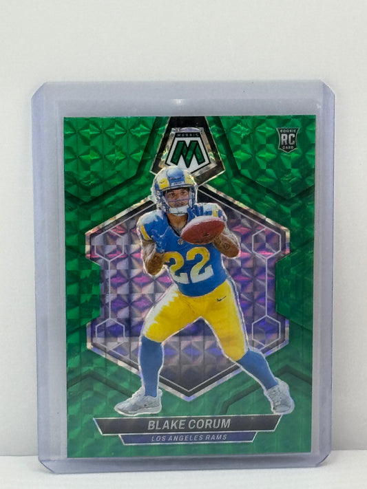 2024 Prizm #368 Blake Corum Green Mosaic Prizm RC Los Angeles Rams