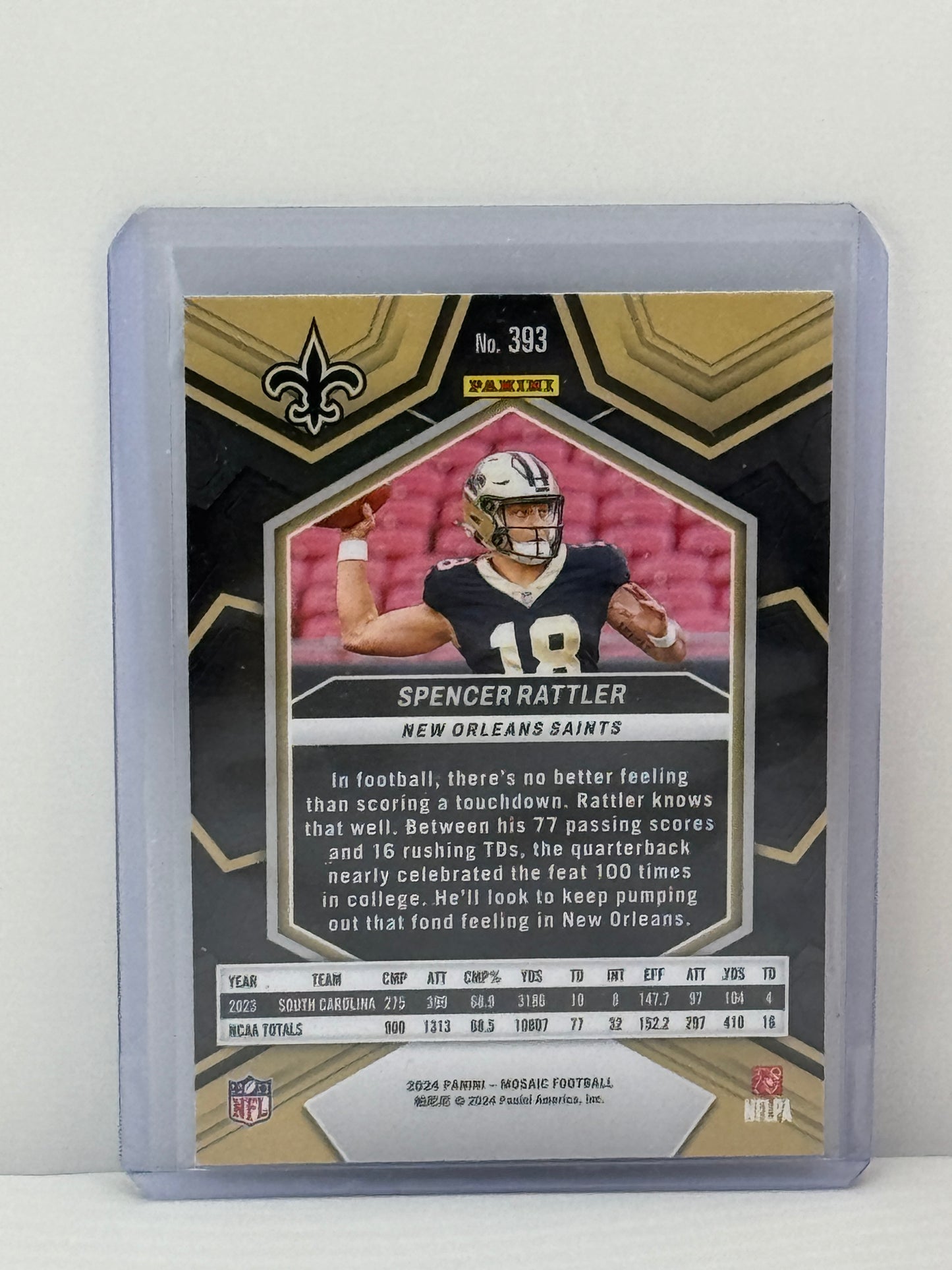 2024 Panini Mosaic #393 Spencer Rattler RC New Orleans Saints