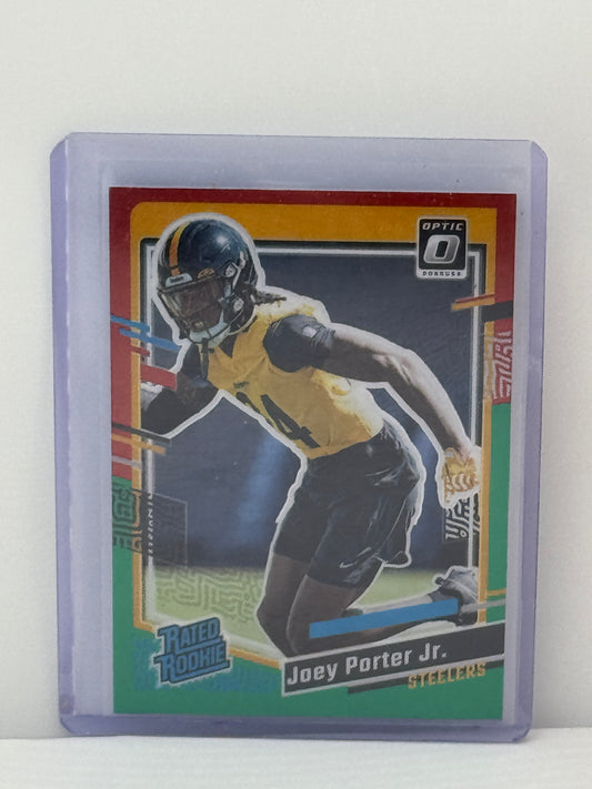 2023 Donruss Optic Preview #386 Joey Porter Jr. Red Green RC Pittsburgh Steelers