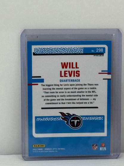 2023 Donruss Optic #298 Will Levis Pink Prizm RC Tennessee Titans