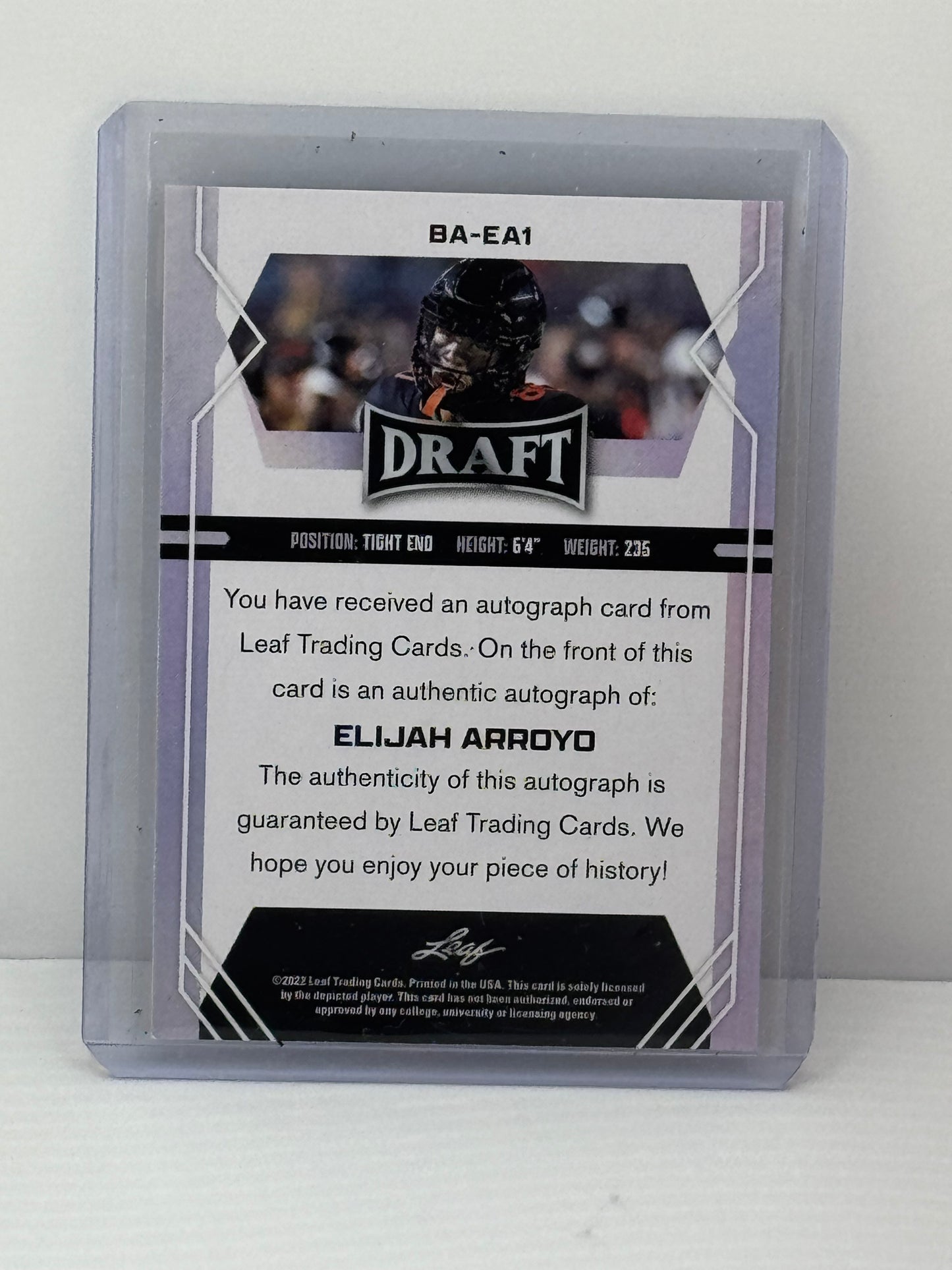 2022 Leaf Draft #BA-EA1 Elijah Arroyo RC Auto Seattle Seahawks
