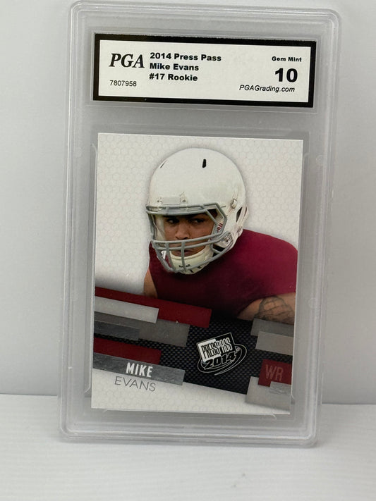 2011 Press Pass #17 Mike Evans RC PGA Graded 10 GEM MINT Tampa Bay Buccaneers