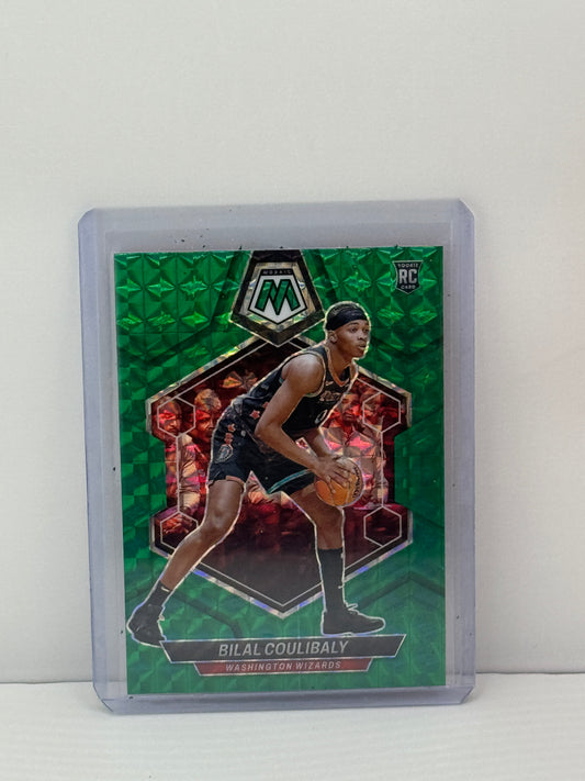 2023-24 Panini Mosaic #235 Bilal Coulibaly Green Mosaic Prizm Washington Wizards