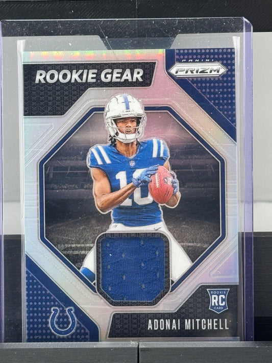 2024 Prizm #RG-AML Adonai Mitchell Rookie Gear Silver Patch RC Indianapolis Colts