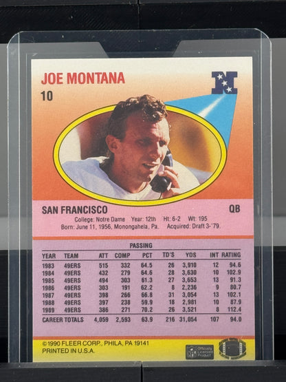 1990 Fleer #10 Joe Montana San Francisco 49ers