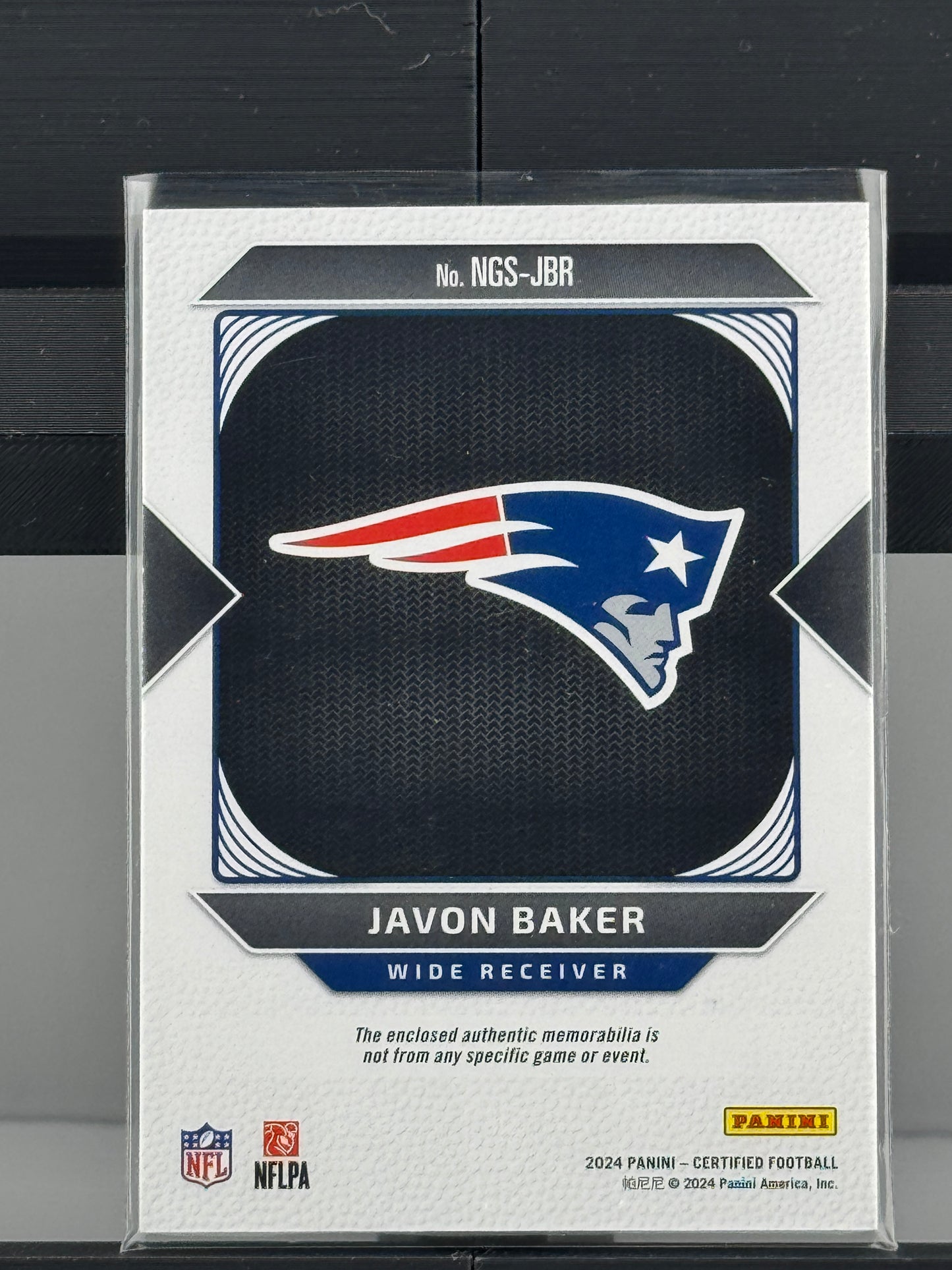 2024 Panini Certified #NGS-JBR Javon Baker New Generation Patch 135/399 New England Patriots